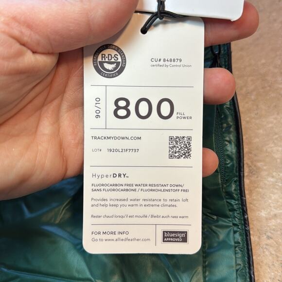 Stio 800 fill down butterfly print color block yellow pink women’s scarf NWT - Picture 4 of 9